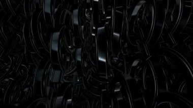 Dönen siyah geometrik şekiller, soyut tasarım, şekiller, lüks biçim, 3D oluşturma