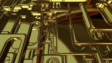 Altın geometrik figürlere sahip arka plan, 3D tasarım, şekiller, soyut tasarım, lüks tarz