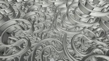 Gümüş geometrik figürlere sahip arka plan, 3D tasarım, soyut tasarım, şekiller, lüks tarz