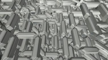Gümüş geometrik figürlere sahip arka plan, 3D tasarım, soyut tasarım, lüks tarz, şekiller