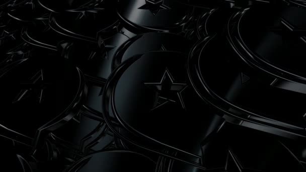 黒の幾何学的な数字 豪華なスタイル 抽象的なデザイン 3Dレンダリングを持つ背景 — ストック動画