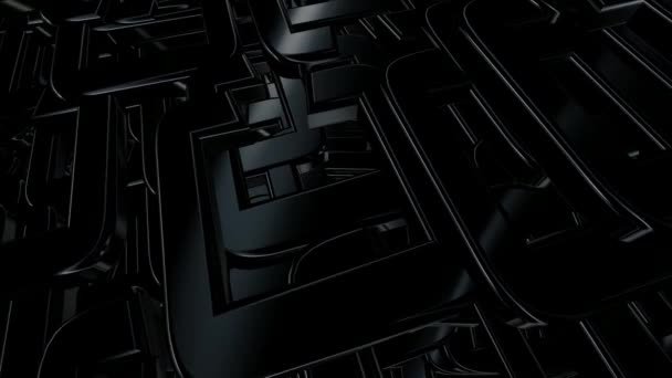 Tło Obracającymi Się Czarnymi Figurami Geometrycznymi Luksusowy Styl Kształty Abstrakcyjny — Wideo stockowe
