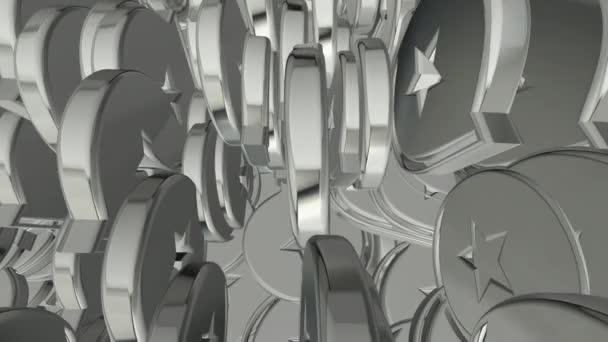 背景与旋转银几何图形 抽象设计 奢华风格 3D渲染 — 图库视频影像