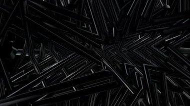 Siyah tüpler, geometrik şekiller, lüks stil, şekiller, soyut tasarım, 3D