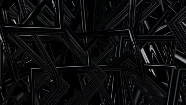 Háttér Fekete Csövek Geometriai Alakok Absztrakt Design Formák Luxus Stílus — Stock videók
