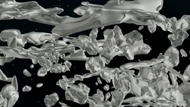 Pozadí Letem Stříbrným Polem Asteroidů Vykreslení — Stock video