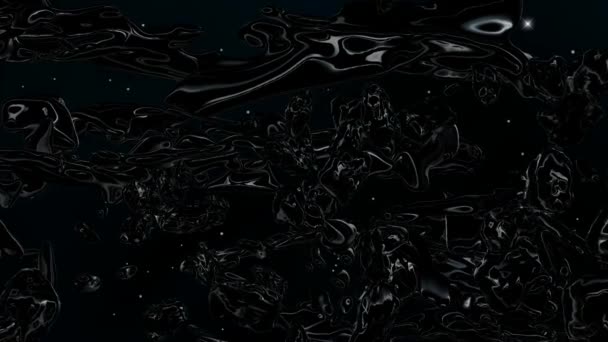 背景与飞行通过黑色小行星场 3D渲染 — 图库视频影像