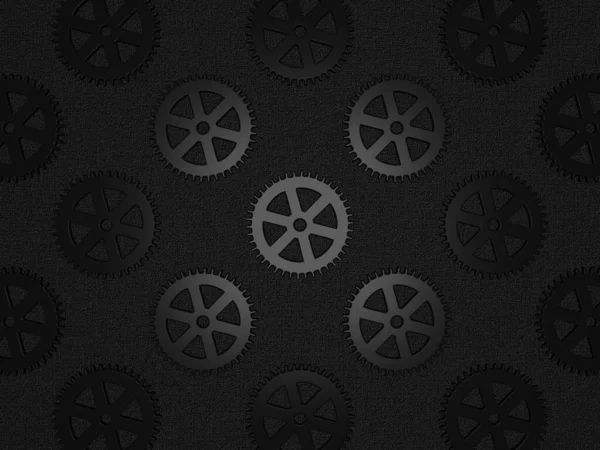 Černé Pozadí Ozubenými Koly Texturovaná Vrstva Abstraktní Design — Stock fotografie