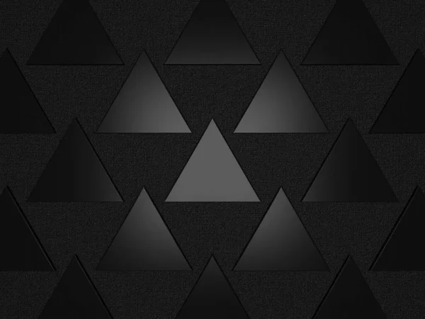 Fondo Negro Con Triángulos Capa Texturizada Diseño Abstracto — Foto de Stock