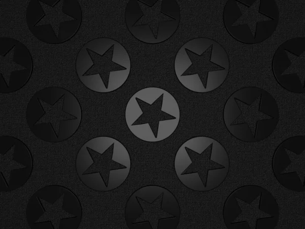 Black Background Outer Circles Stars Textured Layer Abstract Design — Stock Photo, Image