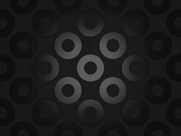 Zwarte Achtergrond Met Ronde Ringen Abstract Design Textured Layer — Stockfoto