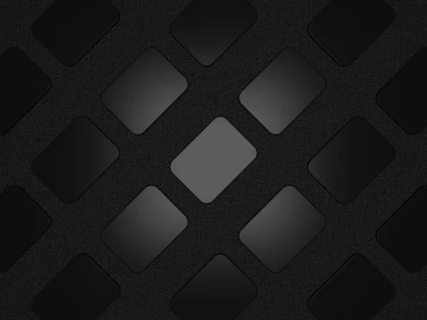 Zwarte Achtergrond Met Afgeronde Rechthoeken Gestructureerde Laag Abstract Ontwerp — Stockfoto