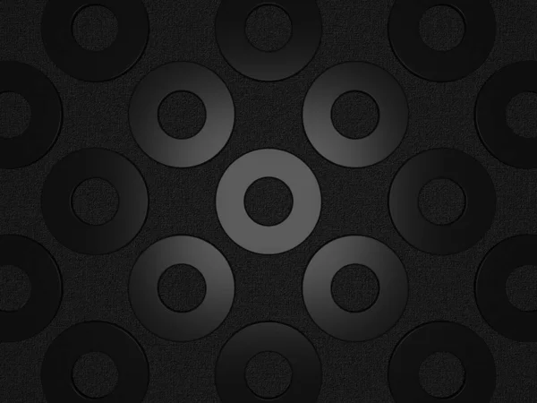 Zwarte Achtergrond Met Ronde Ringen Gestructureerde Laag Abstract Design — Stockfoto