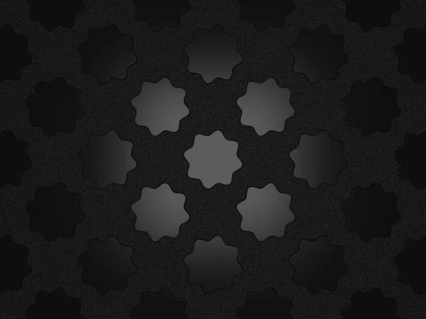 Black Background Octagonal Rounded Shapes Abstract Design Textured Layer — стокове фото