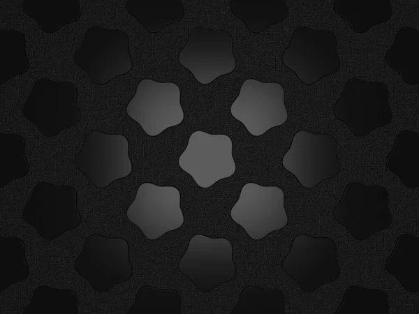 Zwarte Achtergrond Met Pentagonale Afgeronde Vormen Abstract Design Textured Layer — Stockfoto