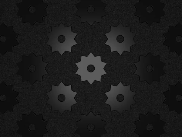 Black Background Gear Wheels Textured Layer Abstract Design — Stock Photo, Image