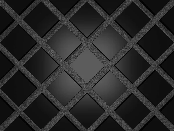 Szürke Háttér Fekete Négyzetek Texturált Réteg Elvont Design — Stock Fotó
