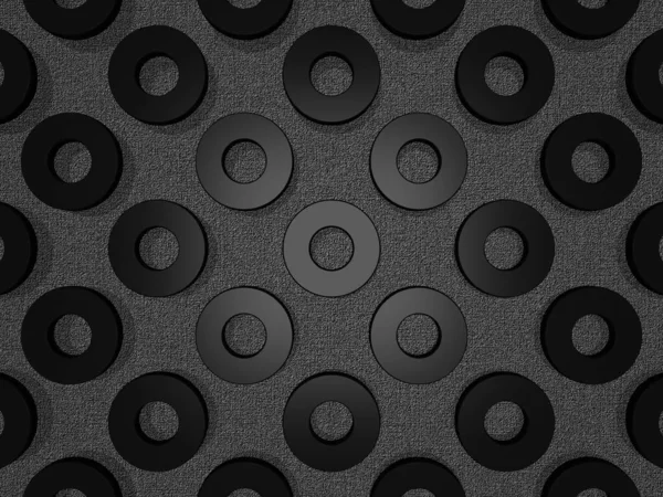 Grey Background Black Washers Textured Layer Abstract Design — Stock Photo, Image