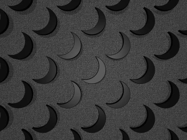 Grey Background Black Moons Textured Layer Abstract Design — стокове фото