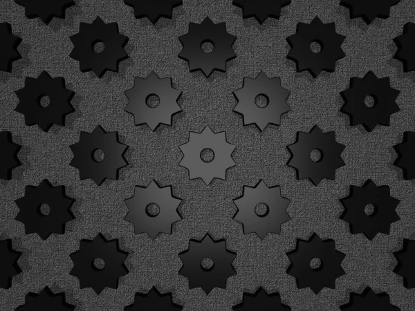 Grey Background Black Gear Wheels Textured Layer Abstract Design — стокове фото