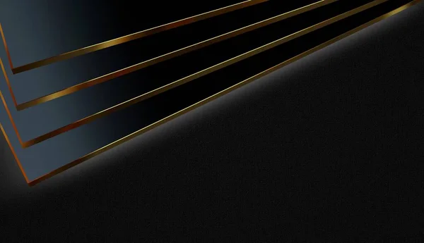 Lusso Sfondo Nero Con Quattro Piastre Cornici Dorate Retroilluminazione Design — Foto Stock