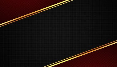 Lüks siyah ve kırmızı arkaplan, Altın çizgiler, desenli katmanlar, soyut tasarım