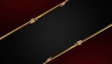 Lüks siyah ve kırmızı arkaplan, dört el, desenli katmanlar, soyut tasarım, altın çizgiler