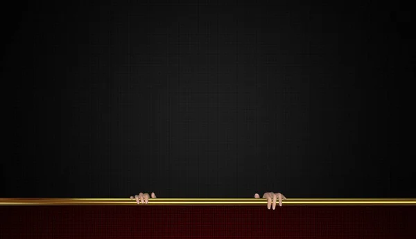 Luxo Fundo Preto Vermelho Com Duas Mãos Linhas Douradas Design — Fotografia de Stock