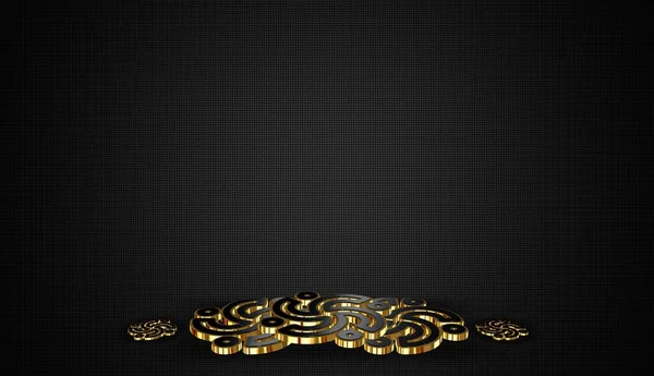 Dunkler Hintergrund Mit Formen Mustern Schatten Geometrischen Figuren Goldrahmen — Stockfoto
