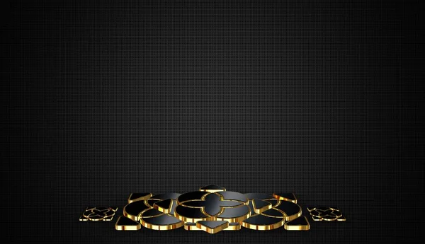 Fundo Escuro Com Figuras Formas Geométricas Quadros Dourados Sombras Padrão — Fotografia de Stock