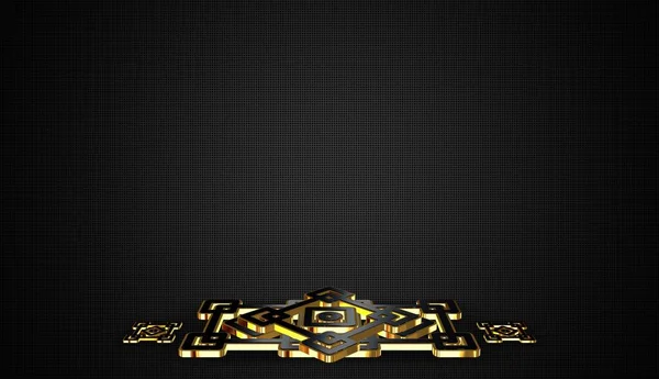 Dunkler Hintergrund Mit Figuren Goldrahmen Mustern Geometrischen Formen Schatten — Stockfoto