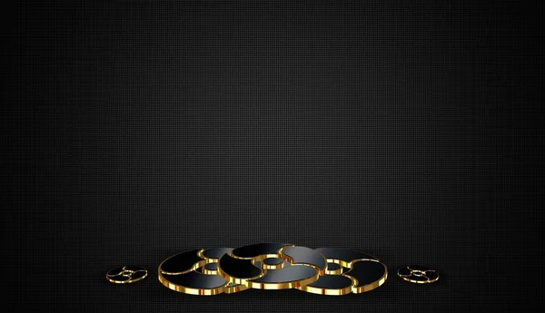 Fundo Escuro Com Figuras Padrão Formas Geométricas Quadros Dourados Sombras — Fotografia de Stock