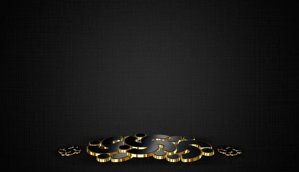 Dunkler Hintergrund Mit Figuren Mustern Geometrischen Formen Schatten Goldenen Rahmen — Stockfoto