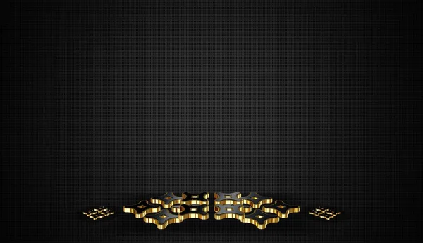 Tmavé Pozadí Figurami Stíny Zlaté Rámy Vzor Geometrické Tvary — Stock fotografie