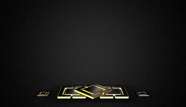 Luxe Donkere Achtergrond Met Vormen Geometrische Figuren Gouden Lijsten Schaduwen — Stockfoto