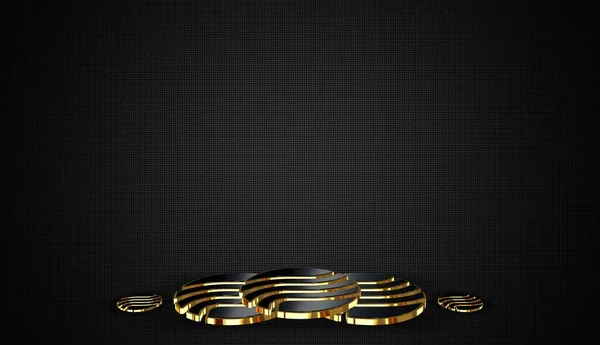 Luxus Dunklen Hintergrund Mit Formen Geometrische Figuren Muster Goldrahmen Schatten — Stockfoto
