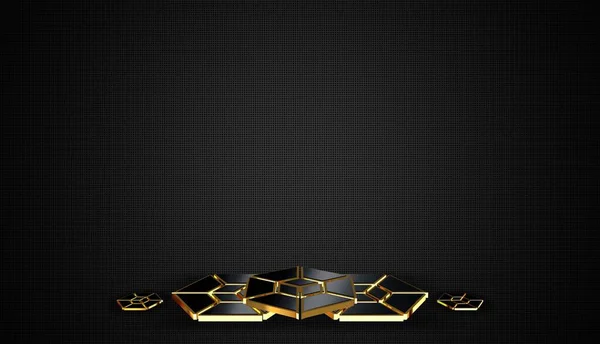 Luxus Dunklen Hintergrund Mit Formen Geometrische Figuren Muster Schatten Goldrahmen — Stockfoto