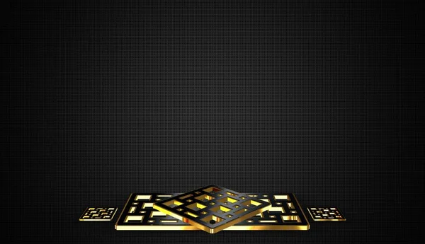 Luxus Sötét Háttér Formák Arany Keretek Geometrikus Ábrák Árnyékok Minta — Stock Fotó