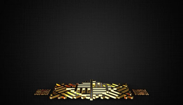 Роскошный Темный Фон Фасадами Золотыми Камнями Тенями Геометрическими Фигурами Паттернами — стоковое фото