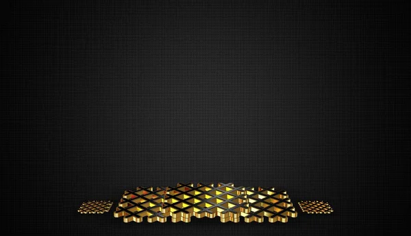 Luxus Sötét Háttér Alakzatok Minta Geometriai Ábrák Árnyékok Arany Keretek — Stock Fotó