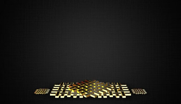 Luxury Dark Background Shapes Pattern Golden Frames Shadows Geometric Figures — Stock Photo, Image