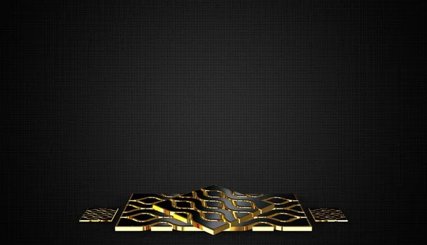 Luxus Sötét Háttér Alakzatok Minta Árnyékok Geometriai Ábrák Arany Keretek — Stock Fotó