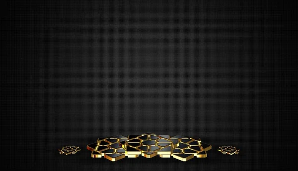 Luksusowe Ciemne Tło Kształtami Cienie Wzór Złote Ramy Figury Geometryczne — Zdjęcie stockowe