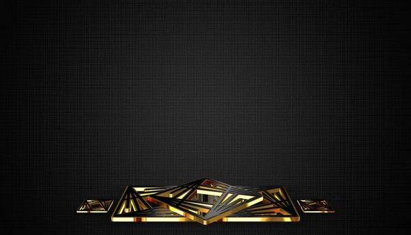 Luxury Dark Background Figures Golden Frames Geometric Shapes Pattern Shadows — Stock Photo, Image
