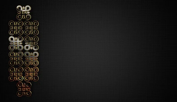 Черный Фон Фигурами Слева Геометрические Фигуры Золотые Рамки Шаблоны Тени — стоковое фото