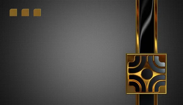 Sfondo Con Forme Nero Oro Carta Parati Figure Geometriche Motivo — Foto Stock