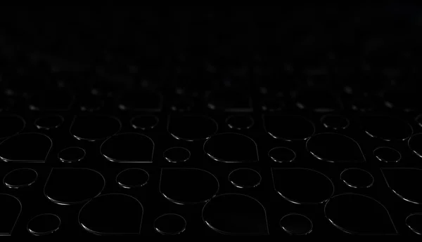 Черный Фон Эффектом Размытия Уникальными Паттернами Фигурками Абстрактным Дизайном Обоями — стоковое фото