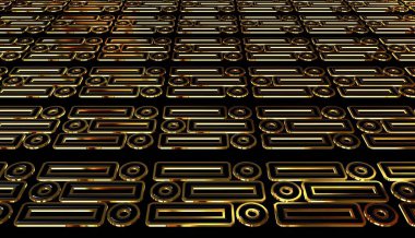 Eşsiz Desenli Karanlık Arkaplan, Duvar Kağıdı, Soyut Tasarım, Siyah ve Altın Figürler, Lüks