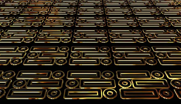 Темный Фон Уникальными Паттернами Обоями Абстрактным Дизайном Черными Золотыми Фигурками — стоковое фото
