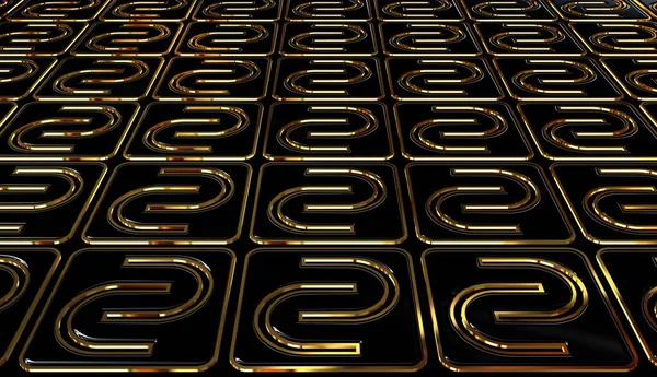 Fundo Escuro Com Padrão Único Design Abstrato Formas Preto Ouro — Fotografia de Stock